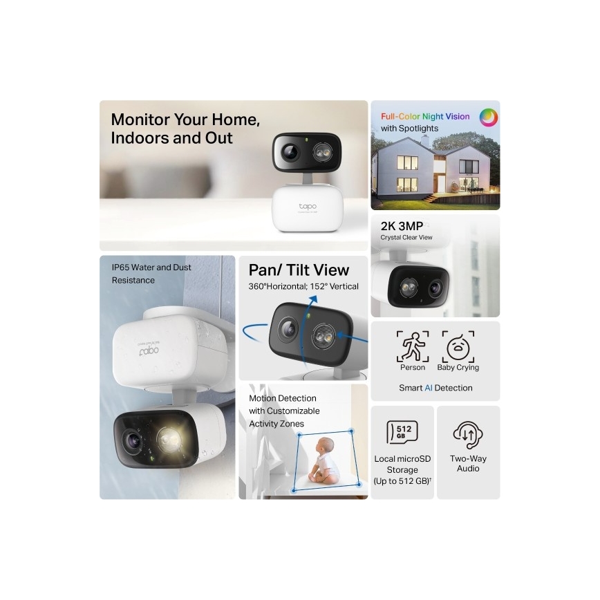 TP-Link - Inteligentna zewnętrzna kamera IP65 Wi‑Fi (Tuya)