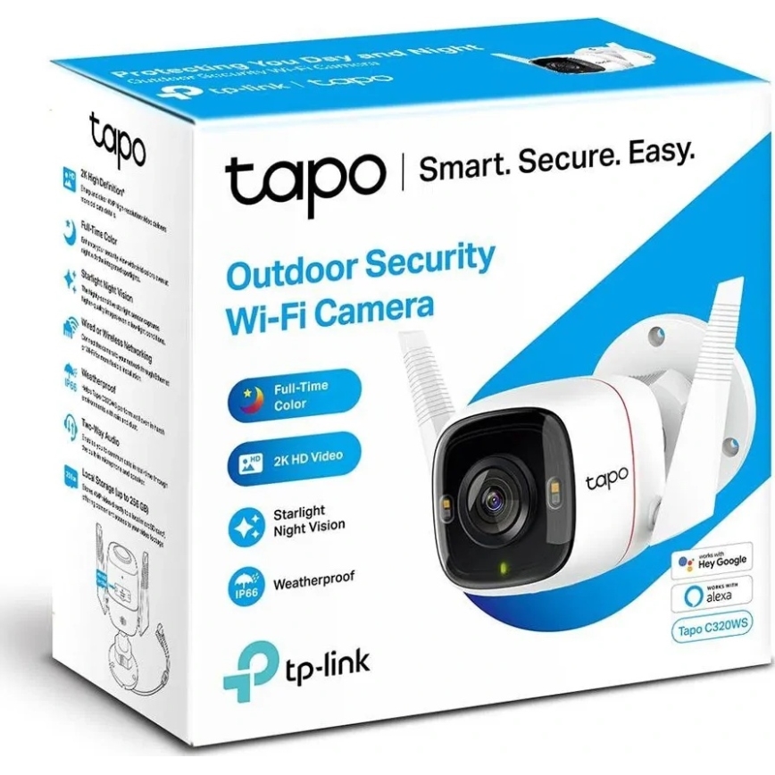 TP-Link - Inteligentna kamera zewnętrzna z czujnikiem, stopień ochrony IP66, Wi-Fi