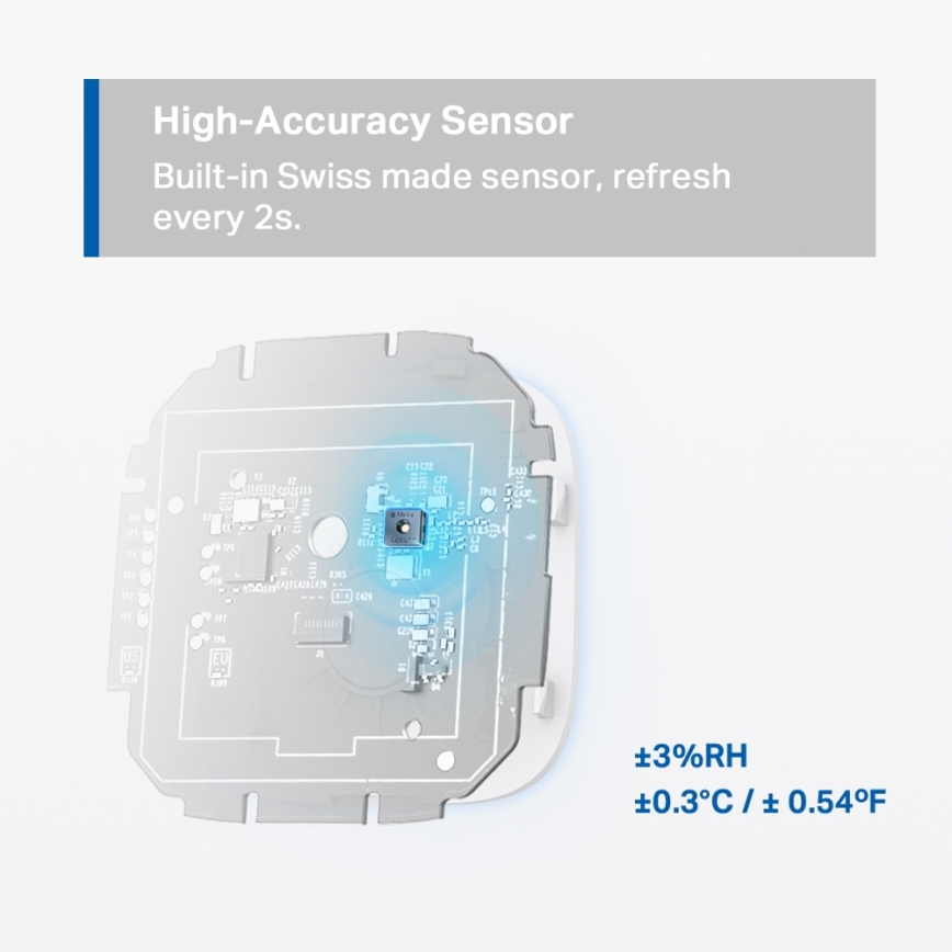 TP-Link - inteligentny monitor do pomiaru temperatury i wilgotności, zasilany dwiema bateriami AAA, Wi‑Fi