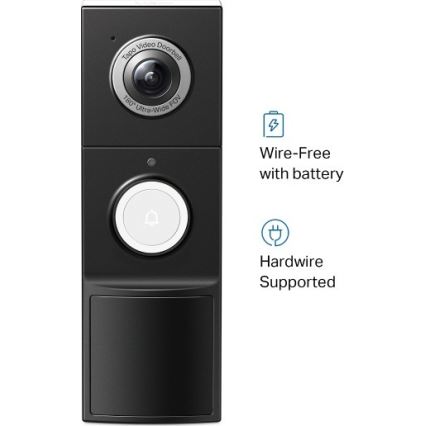 TP-Link - Inteligentny wideodzwonek wideo z czujnikiem 2K, 10000 mAh, IP66, Wi‑Fi