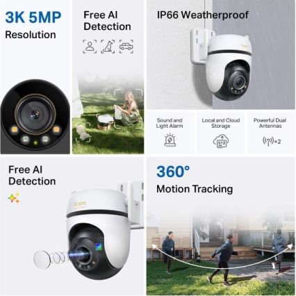 TP-Link - Zewnętrzna kamera z czujnikiem, obudowa IP66, Wi-Fi