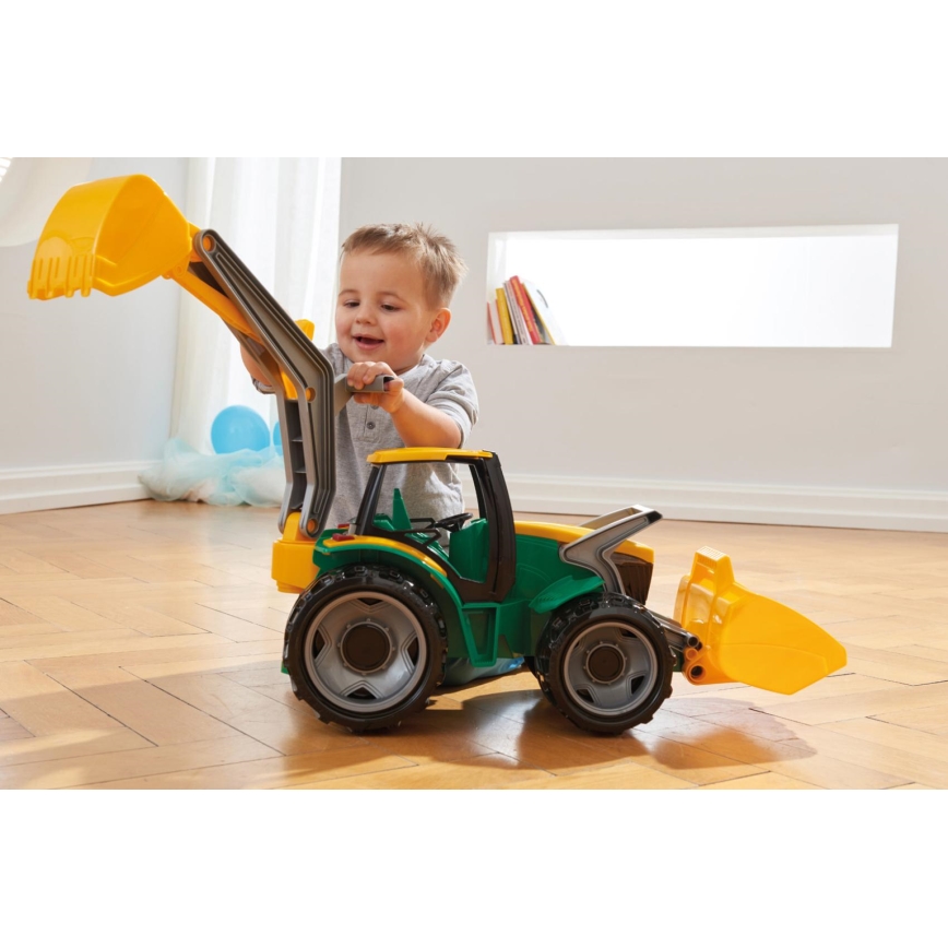 Traktor z łyżką 65 cm zielony/żółty
