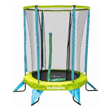 Trampolina dziecięca o średnicy 140 cm, niebiesko‑zielona