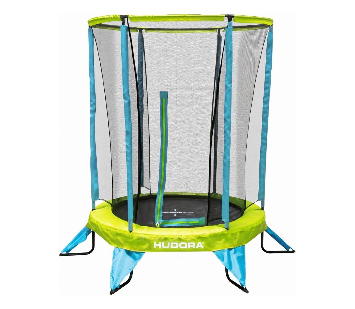 Trampolina dziecięca o średnicy 140 cm, niebiesko‑zielona