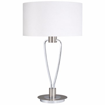 Trio - Lampa stołowa PARIS 1xE27/60W/230V biała/chrom błyszczący