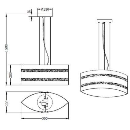 Trio - Lampa wisząca na linkach NIKOSIA 2xE27/40W/230V srebrna
