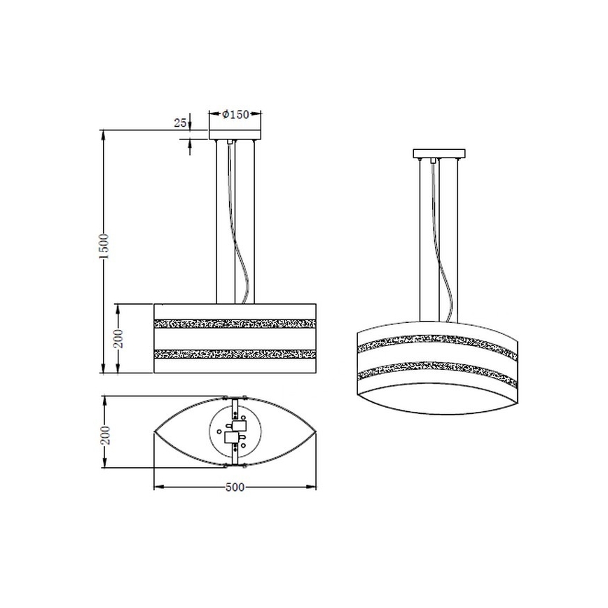 Trio - Lampa wisząca na linkach NIKOSIA 2xE27/40W/230V srebrna
