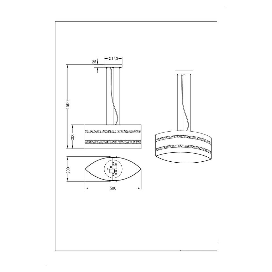 Trio - Lampa wisząca na linkach NIKOSIA 2xE27/40W/230V złota