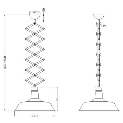 Trio - Lampa wisząca z reg. wysokości DETROIT 1xE27/42W/230V