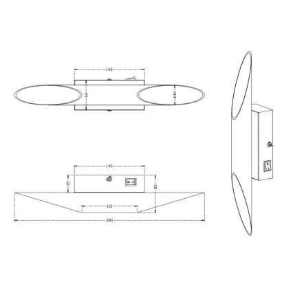 Trio - LED Kinkiet BOLERO 2xLED/3,1W/230V CRI 90 matowy chrom