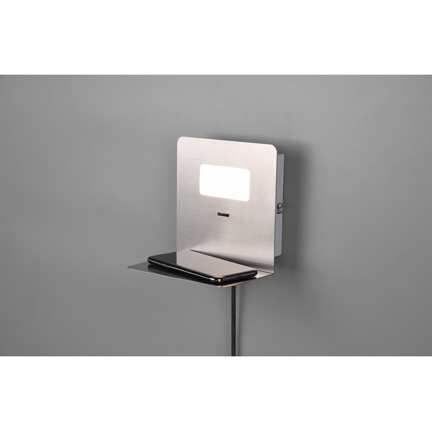 Trio - LED Kinkiet z półką ALOFT LED/3W/230V + port USB