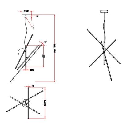 Trio - LED Ściemnialny żyrandol na lince TIRIAC 3xLED/8,5W/230V biały