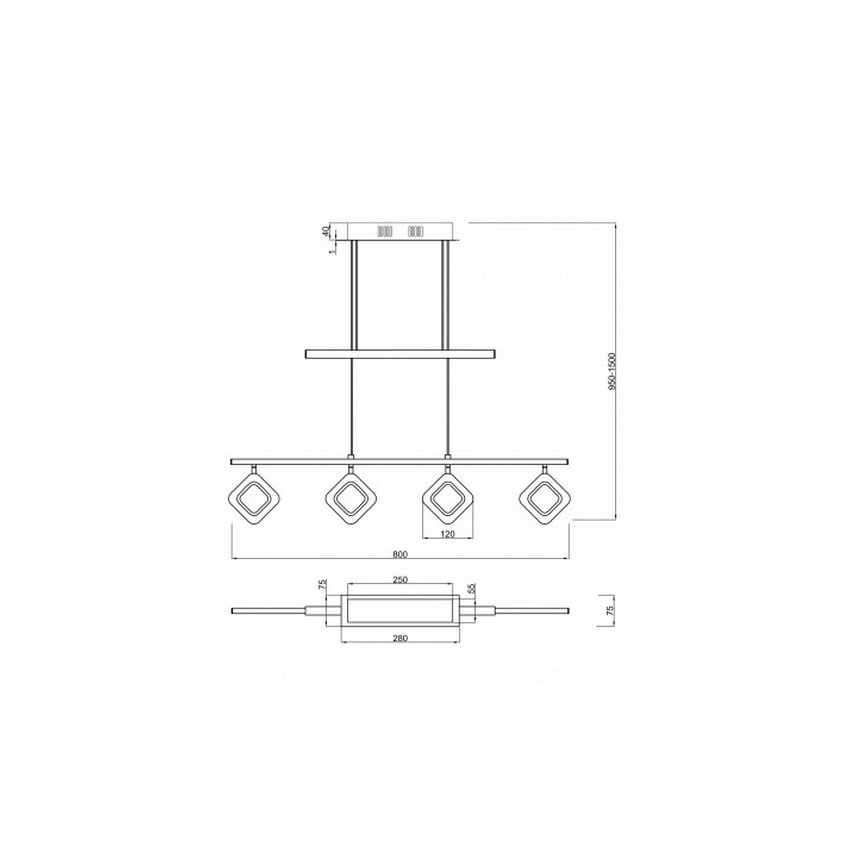 Trio - LED Żyrandol na lince PARADOX 4xLED/4,3W/230V