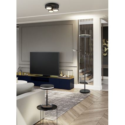 Trio - ściemnialna lampa sufitowa LED FRANKLIN 3xLED/8,5W/230V 3000K Ø 35 cm czarna