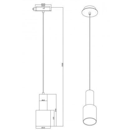 Trio - Żyrandol na lince WAILER 1xGU10/5W/230V beżowy