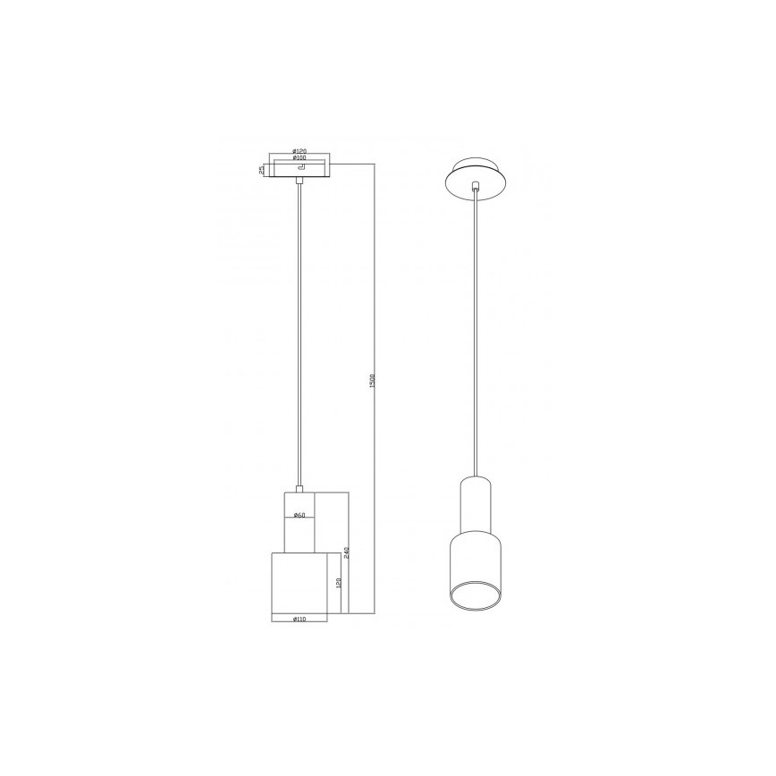 Trio - Żyrandol na lince WAILER 1xGU10/5W/230V szary