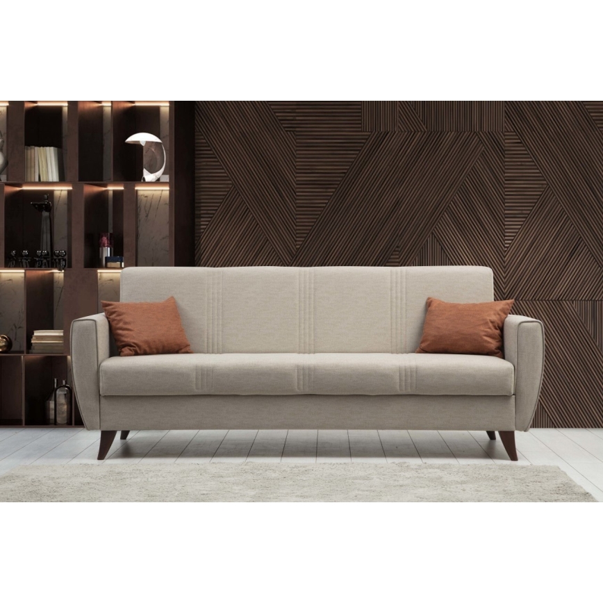 Trzyosobowa rozkładana sofa KORFU beżowa