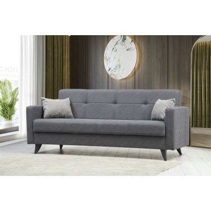 Trzyosobowa rozkładana sofa KORFU ciemnoszara