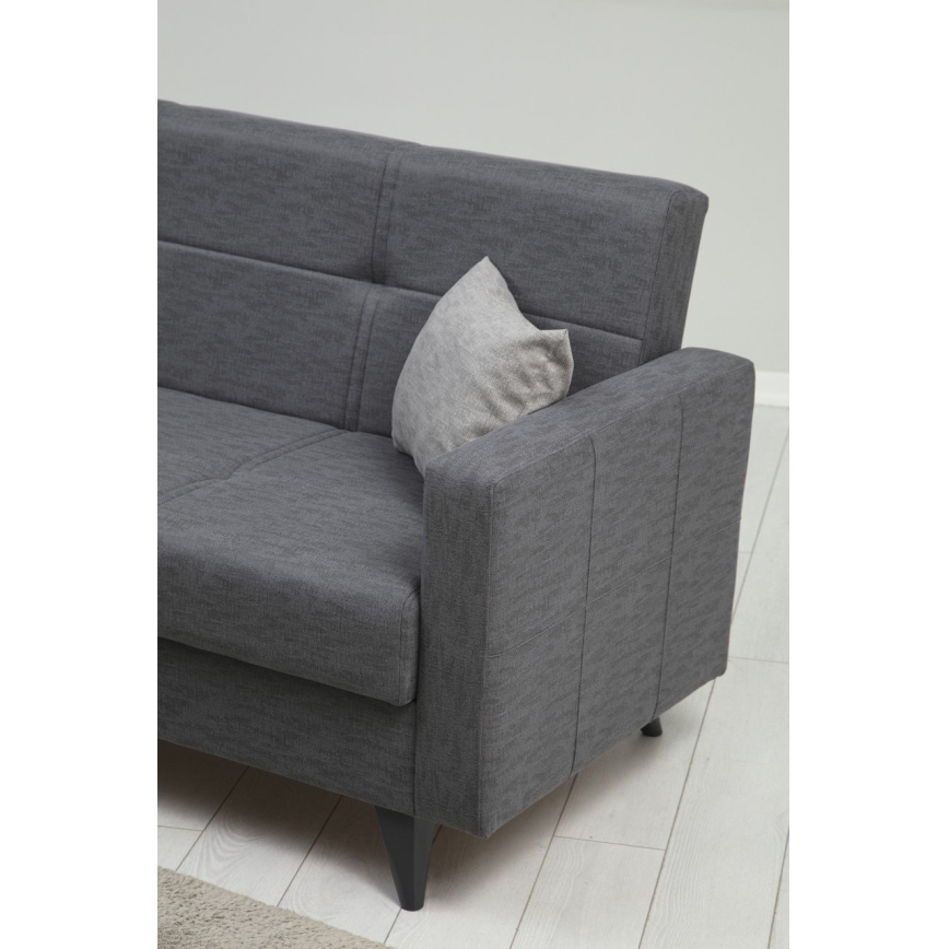 Trzyosobowa rozkładana sofa KORFU ciemnoszara