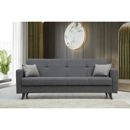 Trzyosobowa rozkładana sofa KORFU ciemnoszara