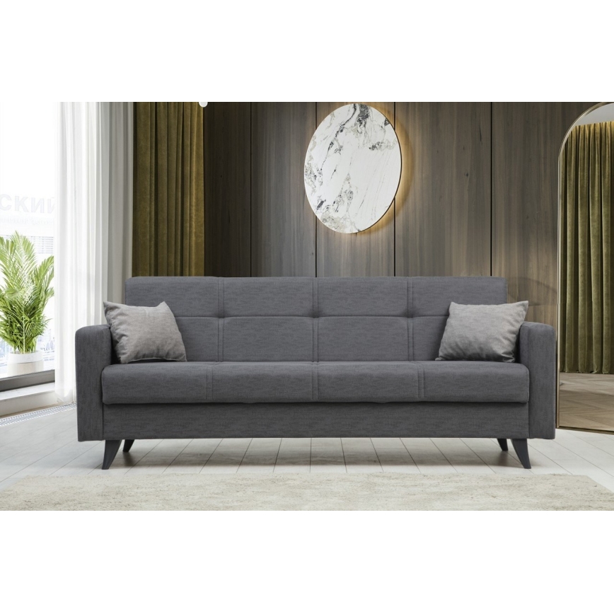 Trzyosobowa rozkładana sofa KORFU ciemnoszara
