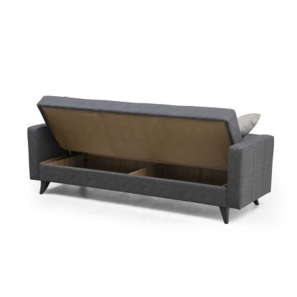 Trzyosobowa rozkładana sofa KORFU ciemnoszara