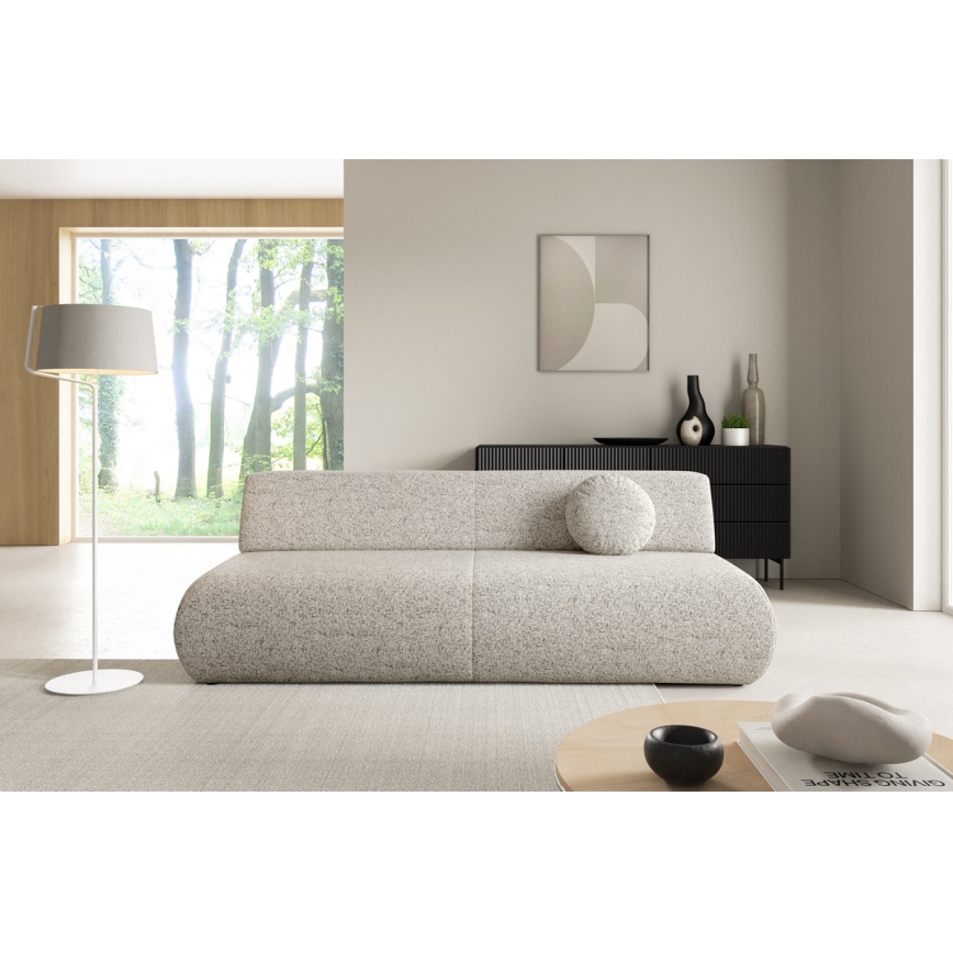 Trzyosobowa sofa rozkładana PRATO z pojemnikiem, beżowa