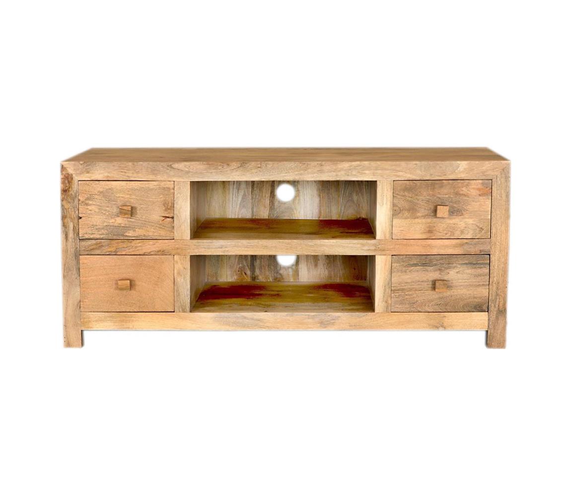 TV Stół HINA 60x140 cm lite drewno/drzewo magowe