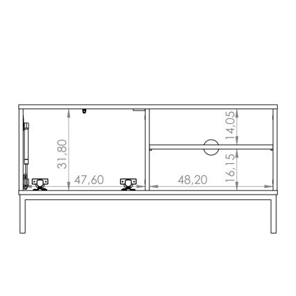 TV stół ERISTI 50x100,8 cm czarny