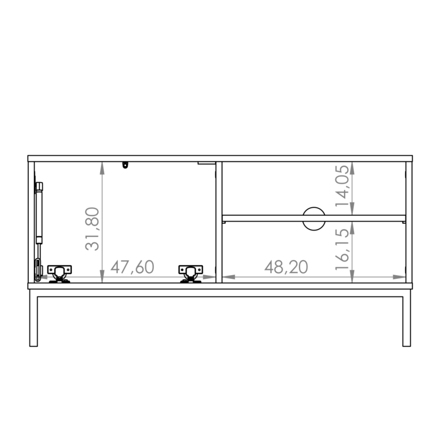 TV stół ERISTI 50x100,8 cm czarny