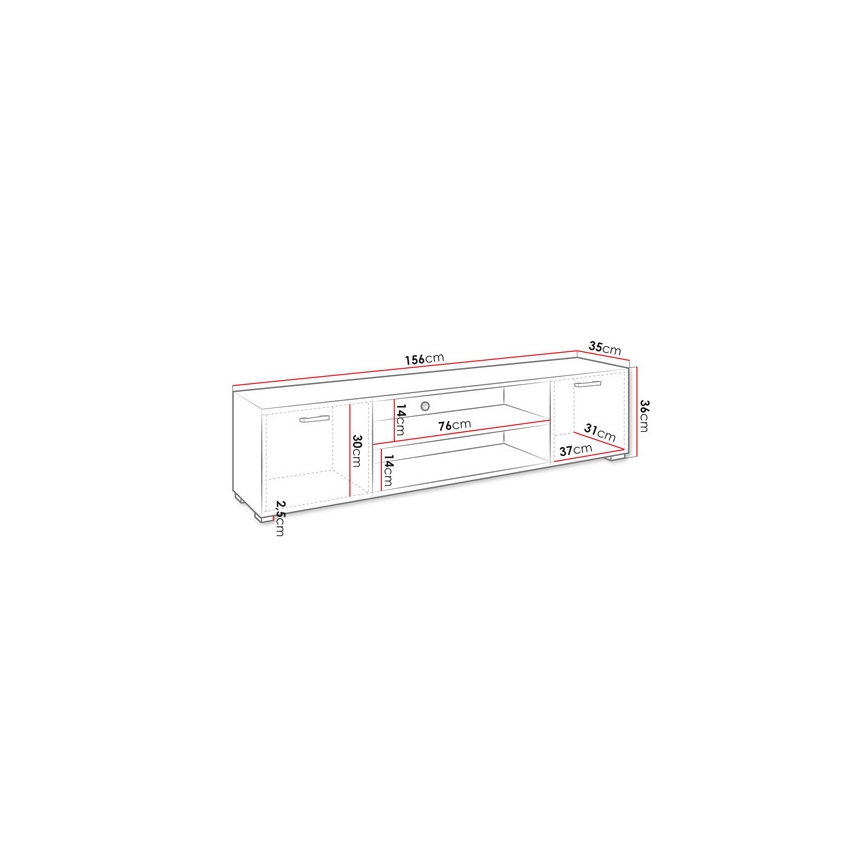 TV Stół GIMREN 36x156 cm biały