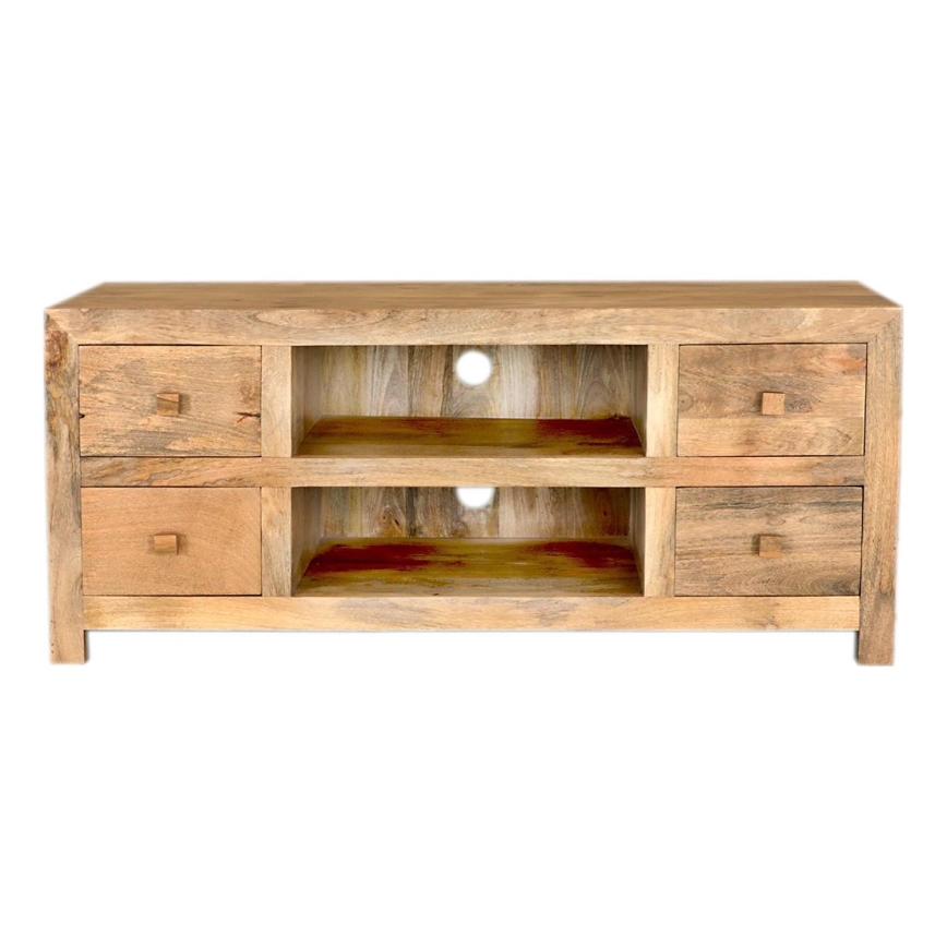 TV Stół HINA 60x140 cm lite drewno/drzewo magowe
