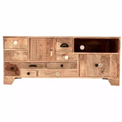 TV Stół MANU 120x50 cm lite drewno/drzewo magowe