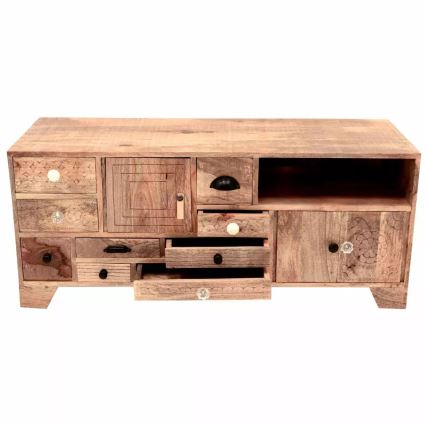 TV Stół MANU 120x50 cm lite drewno/drzewo magowe
