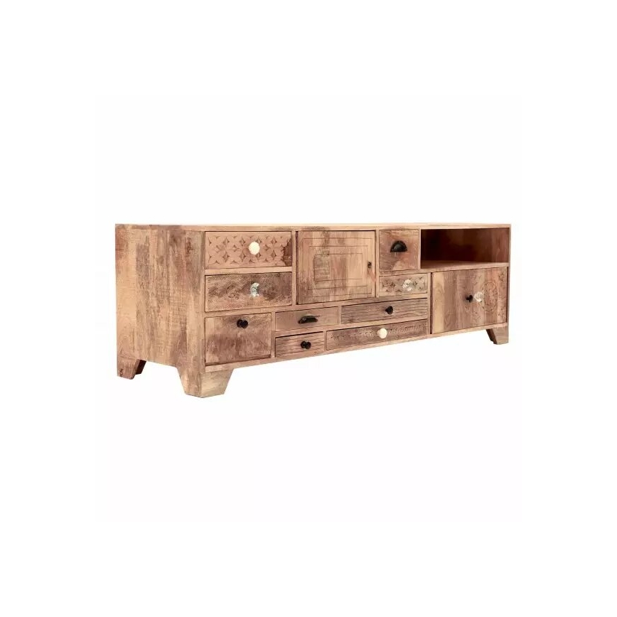 TV Stół MANU 160x50 cm lite drewno/drzewo magowe