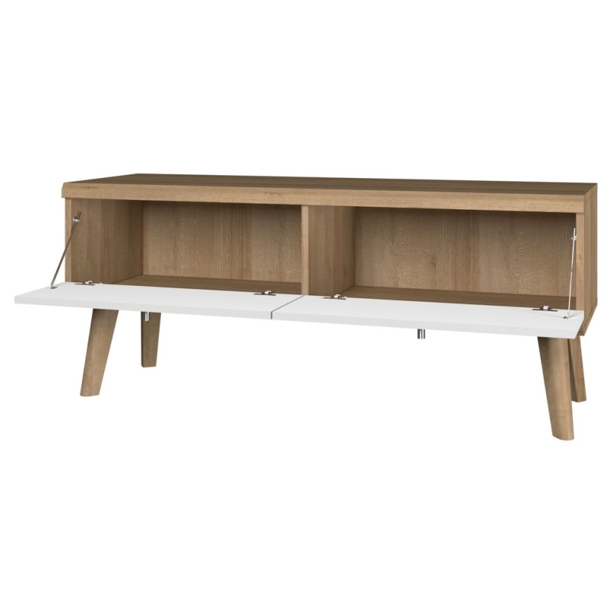 TV Stół PRIMO 50x107 cm brązowy/biały