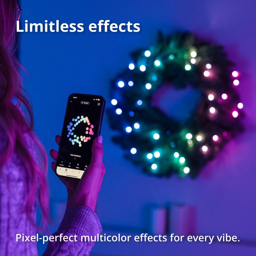 Twinkly - LED RGB Ściemnialny wieniec świąteczny 50xLED śr. 60 cm Wi-Fi
