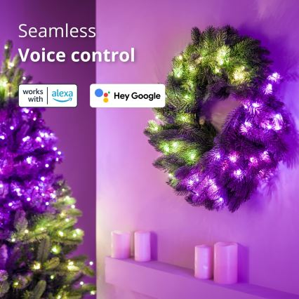 Twinkly - LED RGB Ściemnialny wieniec świąteczny 50xLED śr. 60 cm Wi-Fi
