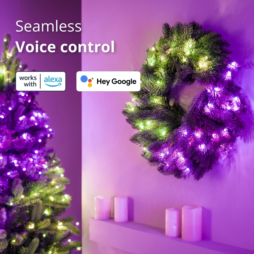 Twinkly - LED RGB Ściemnialny wieniec świąteczny 50xLED śr. 60 cm Wi-Fi