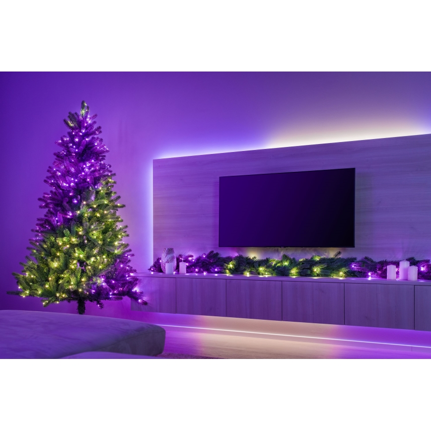 Twinkly - LED RGBW Świąteczna dekoracja GARLAND 50xLED 2,7 m Wi-Fi z możliwością ściemniania