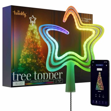 Twinkly - LED RGB Ściemnialna vánoční Gwiazda TREE TOPPER 76xLED USB Wi-Fi