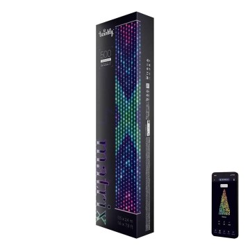Twinkly - LED RGB Ściemnialna zasłona bożonarodzeniowa MATRIX 500xLED 0,5x2,4 m Wi-Fi