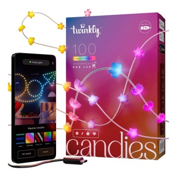 Twinkly - LED RGB Ściemnialny łańcuch bożonarodzeniowy CANDIES 100xLED 8 m USB Wi-Fi