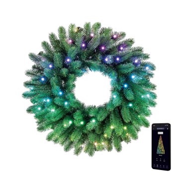 Twinkly - LED RGB Ściemnialny wieniec świąteczny 50xLED śr. 60 cm Wi-Fi
