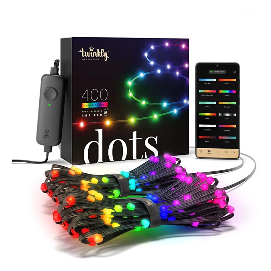 Twinkly - LED RGB zewnętrzna taśma ściemnialna DOTS 400xLED 20 m IP44 Wi-Fi