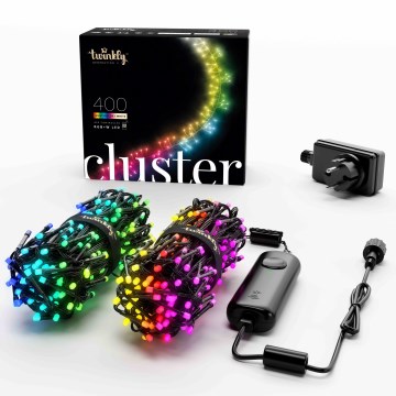 Twinkly - LED RGBW Ściemnialny zewnętrzny Łańcuch świąteczny CLUSTER 400xLED 9,5m IP44 Wi-Fi