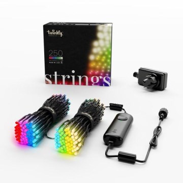 Twinkly - LED RGBW ściemnialny zewnętrzny łańcuch świąteczny STRINGS 250xLED 23,5m IP44 Wi-Fi