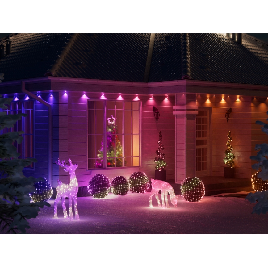 Twinkly - LED RGBW Ściemnialny zewnętrzny świąteczny renifer REINGEERS 160xLED IP44 Wi-Fi