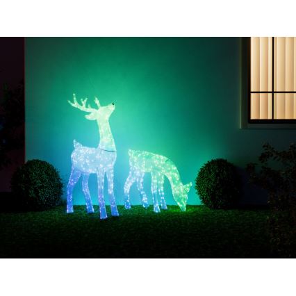 Twinkly - LED RGBW Ściemnialny zewnętrzny świąteczny renifer REINGEERS 160xLED IP44 Wi-Fi