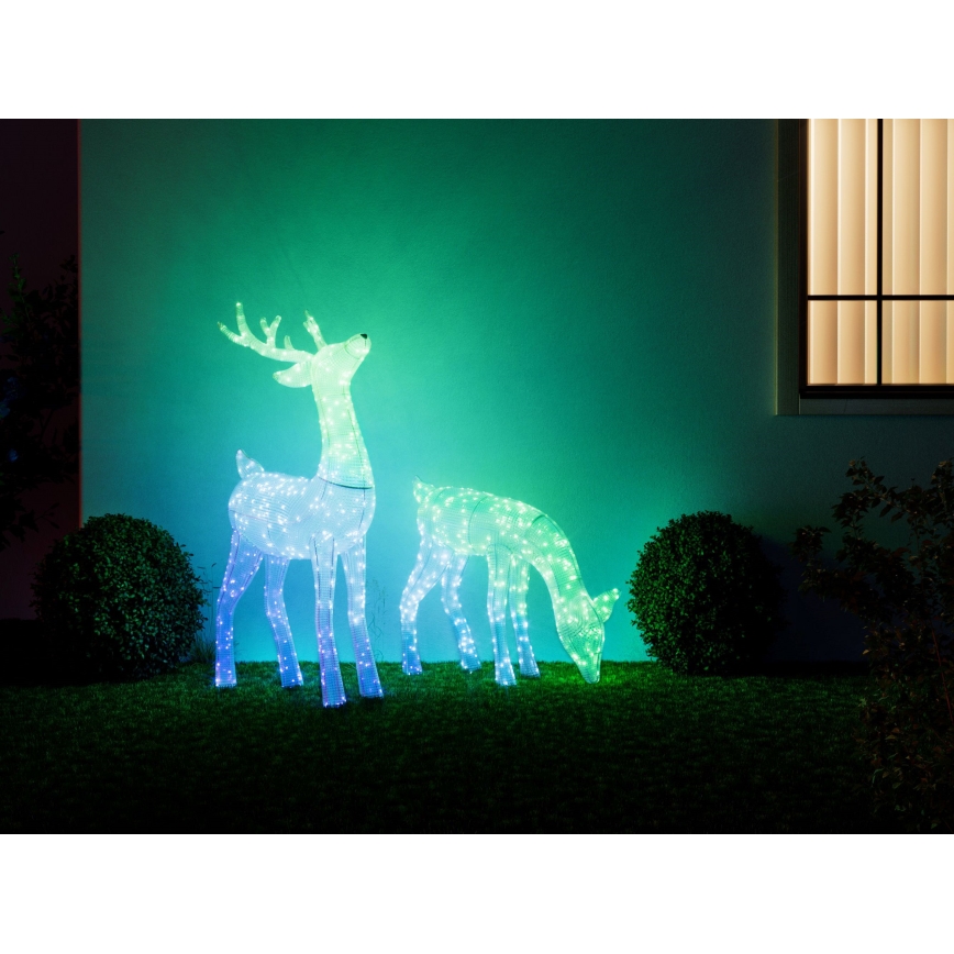 Twinkly - LED RGBW Ściemnialny zewnętrzny świąteczny renifer REINGEERS 160xLED IP44 Wi-Fi
